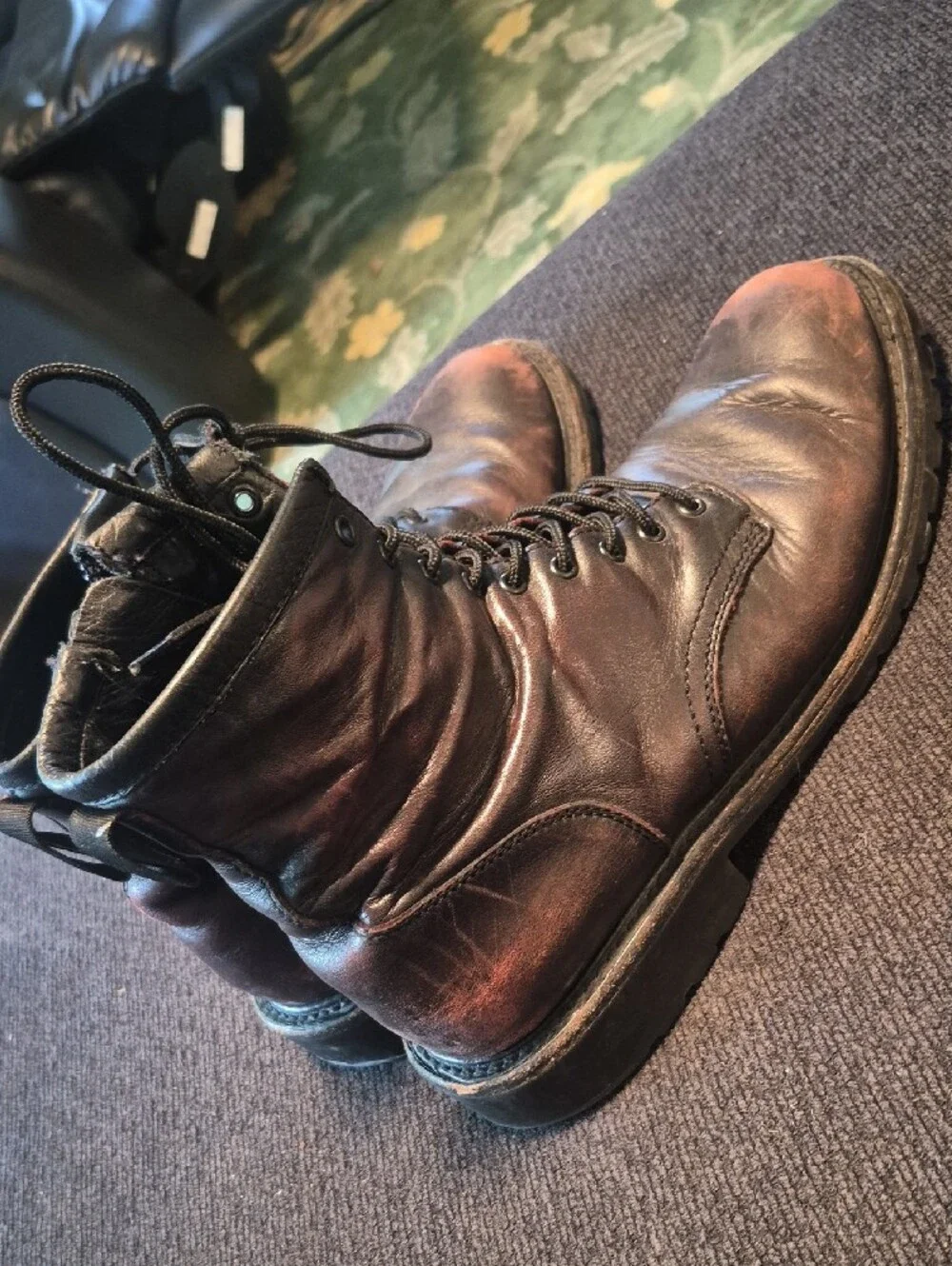 Thursday Boot Company Dark Brown Leather Lace-Up Work Boots